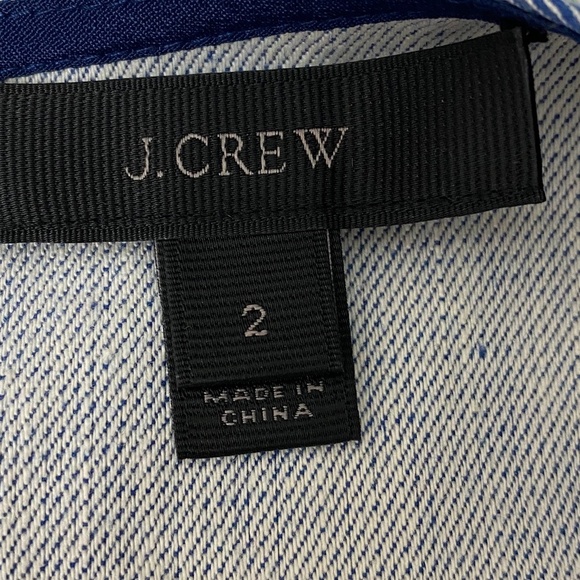 J. CREW Top Sleeveless Scallop Bohemian Summer Grommet Denim Blue Size 2 - Picture 16 of 16